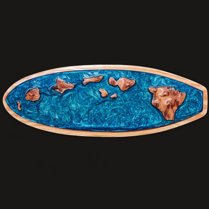 Surfboard, Koa Topo in Resin