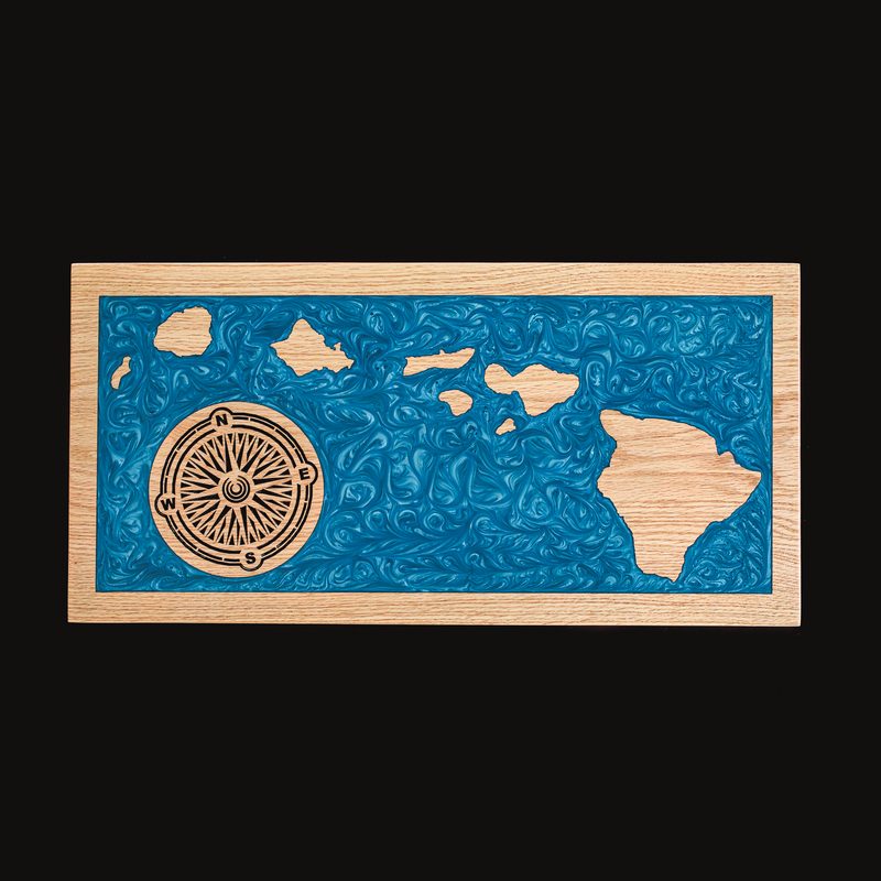 Hawaii Islands Resin Map